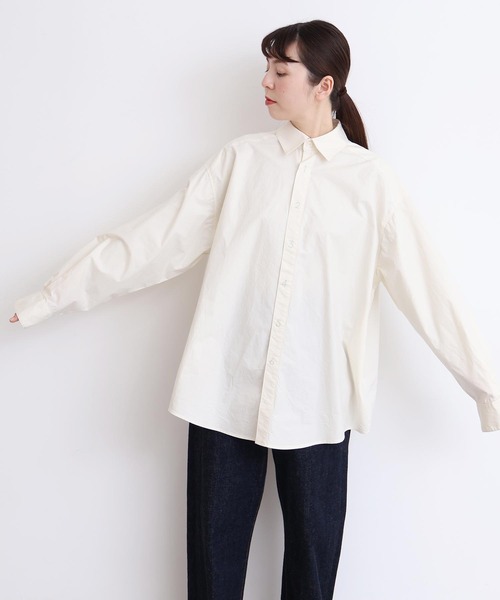 I am I in fact...（アイアムアイインファクト）の「数字刺繍 BIGシャツ（シャツ/ブラウス・レディース・サックスブルー/オフホワイト・FREE）」の15枚目の写真