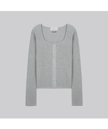 Waffle square neck cardigan FRFA01CD02_Gray