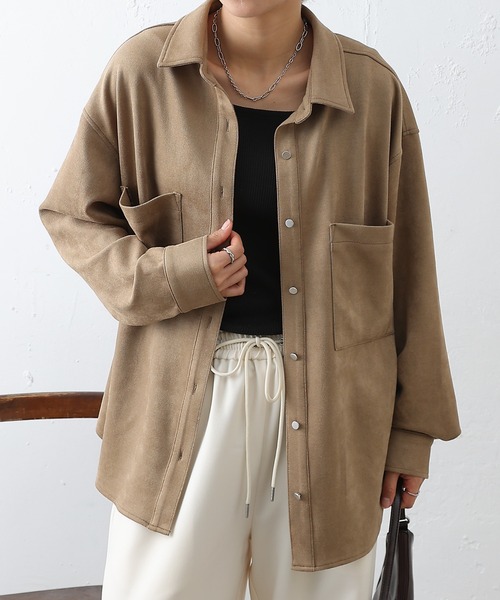 COLONY 2139（コロニートゥーワンスリーナイン）の「スエードポンチシャツ（シャツ/ブラウス・レディース・イエロー/オフホワイト/キャメル/チャコールグレー・FREE）」の6枚目の写真