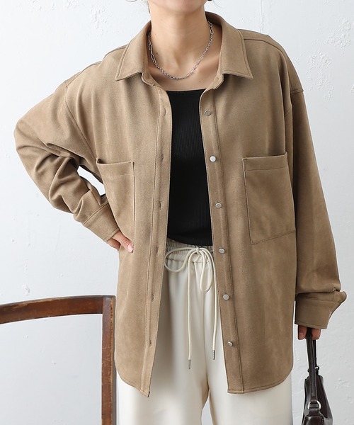 COLONY 2139（コロニートゥーワンスリーナイン）の「スエードポンチシャツ（シャツ/ブラウス・レディース・イエロー/オフホワイト/キャメル/チャコールグレー・FREE）」の8枚目の写真