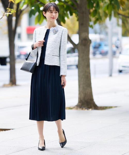 Dessin(デッサン)の「ジョーゼットワンピース(ワンピース・レディース・ネイビー・03/02/01)」の4枚目の写真