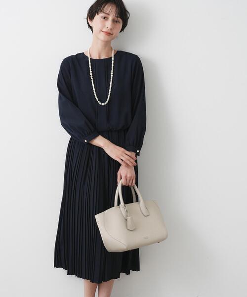 Dessin(デッサン)の「ジョーゼットワンピース(ワンピース・レディース・ネイビー・03/02/01)」の5枚目の写真