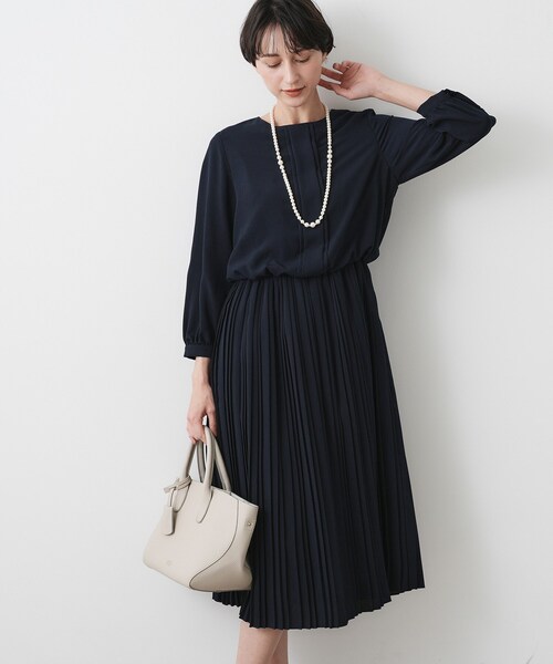 Dessin(デッサン)の「ジョーゼットワンピース(ワンピース・レディース・ネイビー・03/02/01)」の7枚目の写真