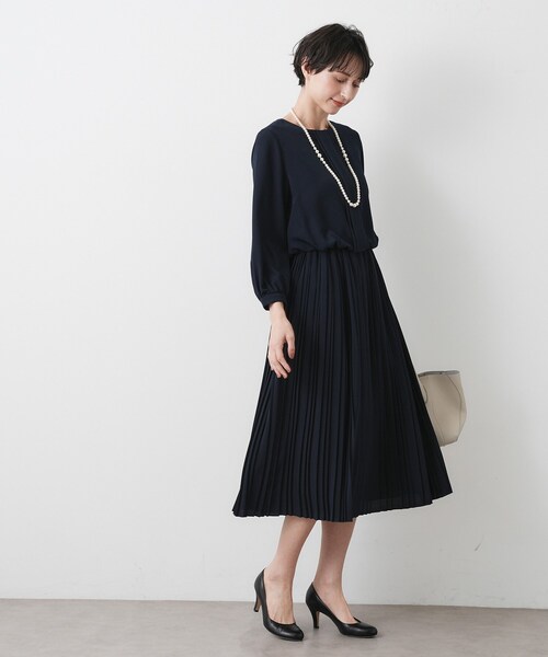 Dessin(デッサン)の「ジョーゼットワンピース(ワンピース・レディース・ネイビー・03/02/01)」の8枚目の写真