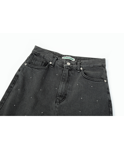 SALAD BAGUNI(サラダバグニ)の「Hotfix Semi Wide Denim Jeans_bleached black(デニムパンツ・レディース・その他・SMALL/MEDIUM/LARGE)」の3枚目の写真