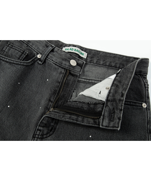 SALAD BAGUNI(サラダバグニ)の「Hotfix Semi Wide Denim Jeans_bleached black(デニムパンツ・レディース・その他・SMALL/MEDIUM/LARGE)」の4枚目の写真