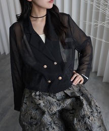 YENNA | シアーショートテーラードジャケット(テーラードジャケット)