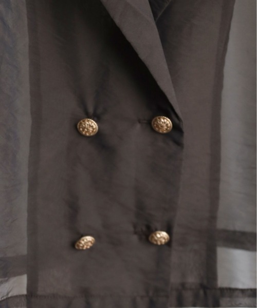 YENNA（イェンナ）の「シアーショートテーラードジャケット（テーラードジャケット・レディース・カーキ/ブラック/ベージュ/ブラウン/グレー・FREE）」の8枚目の写真