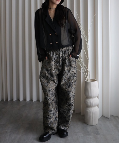 YENNA（イェンナ）の「シアーショートテーラードジャケット（テーラードジャケット・レディース・カーキ/ブラック/ベージュ/ブラウン/グレー・FREE）」の19枚目の写真