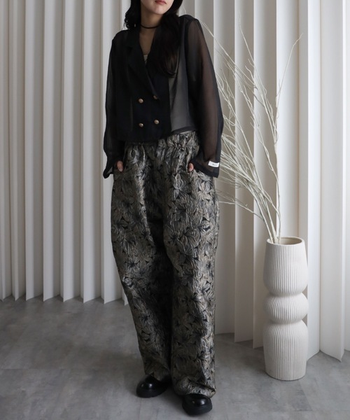 YENNA（イェンナ）の「シアーショートテーラードジャケット（テーラードジャケット・レディース・カーキ/ブラック/ベージュ/ブラウン/グレー・FREE）」の20枚目の写真