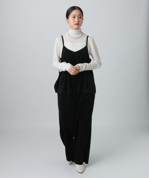 LEPSIM（レプシィム）の「ベロアキャミサロペット　621567（サロペット/オーバーオール・レディース・ブラウン/ブラック/ドット・FREE）」の5枚目の写真