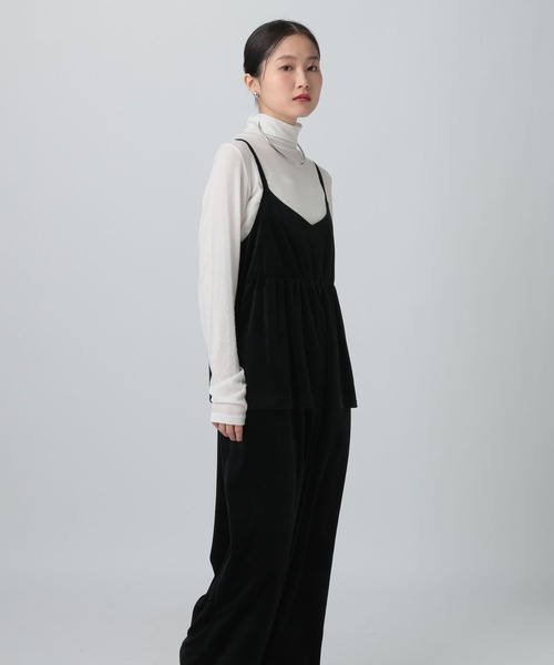 LEPSIM（レプシィム）の「ベロアキャミサロペット　621567（サロペット/オーバーオール・レディース・ブラウン/ブラック/ドット・FREE）」の9枚目の写真