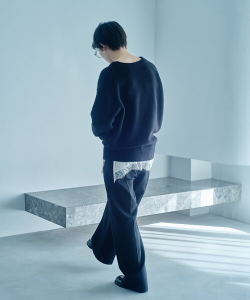 CODE A(コードエー)の「M cloudy over V pullover(ニット/セーター・レディース・オフホワイト/ブラック/ライトブルー・00)」の4枚目の写真