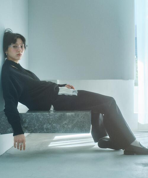 CODE A(コードエー)の「M cloudy over V pullover(ニット/セーター・レディース・オフホワイト/ブラック/ライトブルー・00)」の6枚目の写真