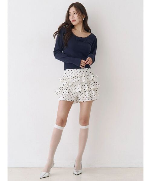 CALNAMUR（カルナムール）の「コサージュリボンコンパクトニット（ニット/セーター・レディース・グレー/ネイビー/イエロー・FREE）」の20枚目の写真