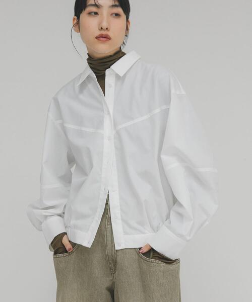 KBF（ケイビーエフ）の「コクーンフォルムシャツ（シャツ/ブラウス・レディース・グレー系その他/オフホワイト/ブルー系その他・ONE）」の5枚目の写真