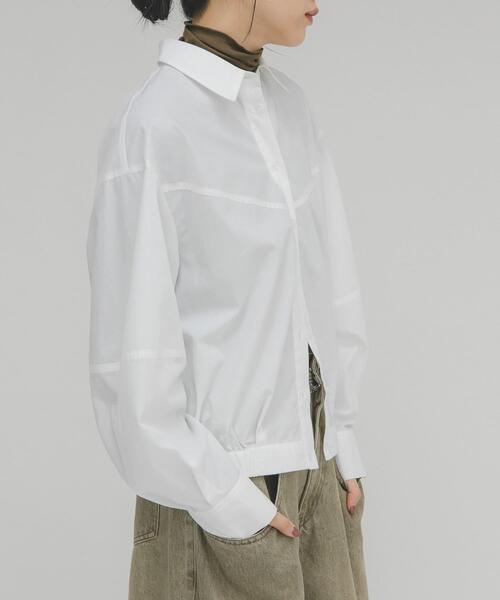 KBF（ケイビーエフ）の「コクーンフォルムシャツ（シャツ/ブラウス・レディース・グレー系その他/オフホワイト/ブルー系その他・ONE）」の6枚目の写真