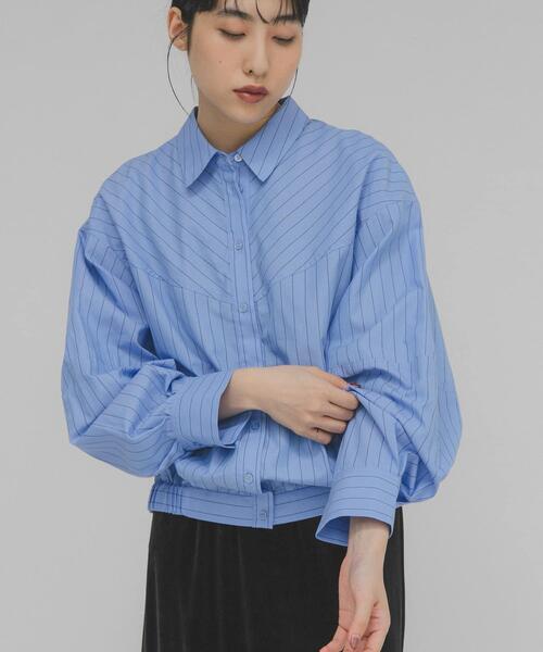 KBF（ケイビーエフ）の「コクーンフォルムシャツ（シャツ/ブラウス・レディース・グレー系その他/オフホワイト/ブルー系その他・ONE）」の12枚目の写真