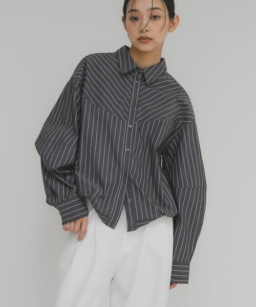 KBF（ケイビーエフ）の「コクーンフォルムシャツ（シャツ/ブラウス・レディース・グレー系その他/オフホワイト/ブルー系その他・ONE）」の20枚目の写真