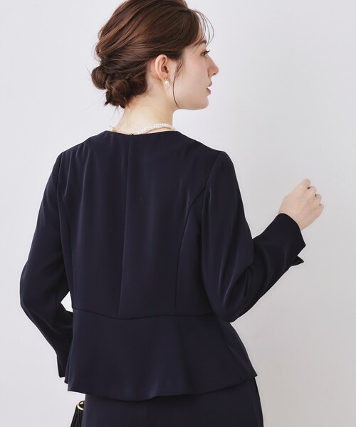 couture brooch(クチュールブローチ)の「【ハレの日・通勤】リボンデザイン ペプラムブラウス(シャツ/ブラウス・レディース・ネイビー/ナチュラル・42/40/38/36)」の14枚目の写真