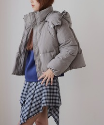 【フード取り外し可能2WAY】フードショートダウンジャケット / 2WAY hoodie short down jacket