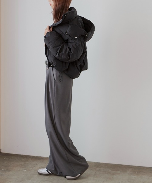 セール】【フード取り外し可能2WAY】フードショートダウンジャケット