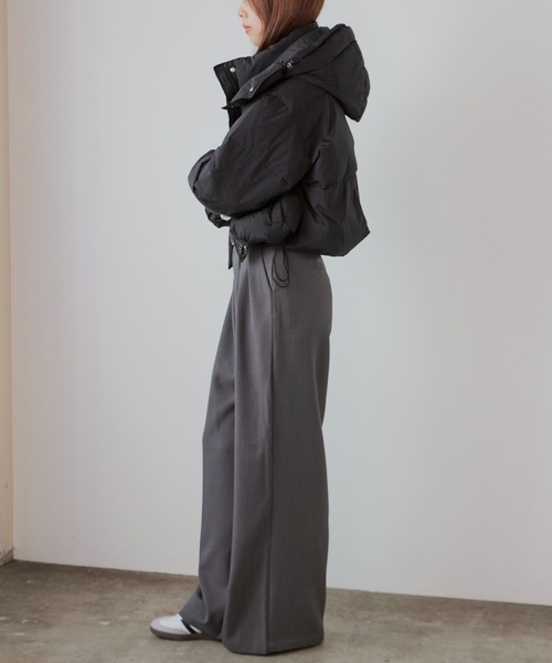 セール】【フード取り外し可能2WAY】フードショートダウンジャケット