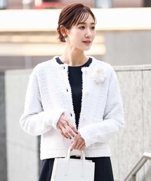 ニットツイードジャケット/洗える