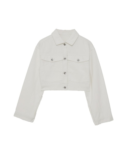 Rose Muse(ロゼミューズ)の「Slit sleeves denim JK(デニムジャケット・レディース・ホワイト・MEDIUM)」の5枚目の写真