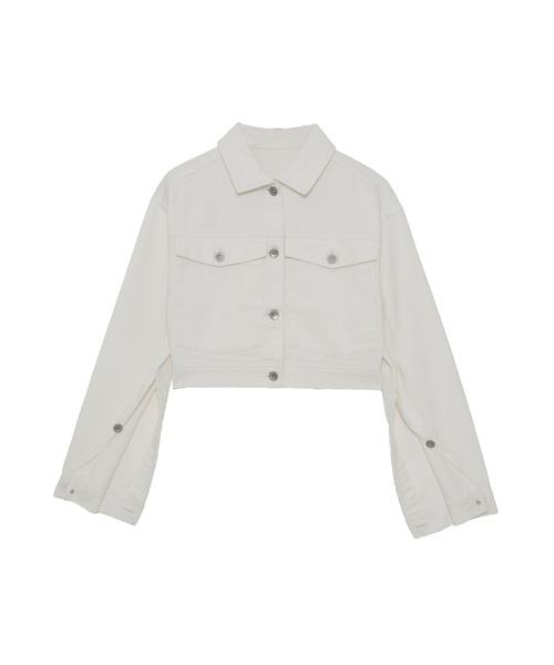 Rose Muse(ロゼミューズ)の「Slit sleeves denim JK(デニムジャケット・レディース・ホワイト・MEDIUM)」の6枚目の写真