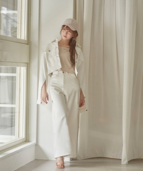 Rose Muse(ロゼミューズ)の「Slit sleeves denim JK(デニムジャケット・レディース・ホワイト・MEDIUM)」の3枚目の写真