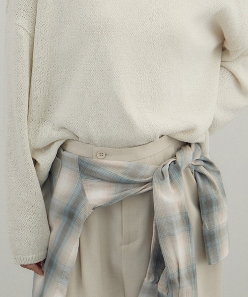 SALON adam et rope'（サロン アダム エ ロペ）の「コットンリヨセルチェックシャツ（シャツ/ブラウス・レディース・ブルー系その他4/グリーン系その他・FREE）」の4枚目の写真