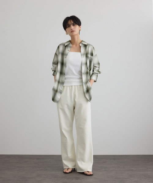 SALON adam et rope'（サロン アダム エ ロペ）の「コットンリヨセルチェックシャツ（シャツ/ブラウス・レディース・ブルー系その他4/グリーン系その他・FREE）」の5枚目の写真