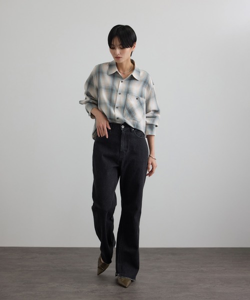 SALON adam et rope'（サロン アダム エ ロペ）の「コットンリヨセルチェックシャツ（シャツ/ブラウス・レディース・ブルー系その他4/グリーン系その他・FREE）」の6枚目の写真