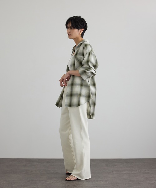 SALON adam et rope'（サロン アダム エ ロペ）の「コットンリヨセルチェックシャツ（シャツ/ブラウス・レディース・ブルー系その他4/グリーン系その他・FREE）」の8枚目の写真