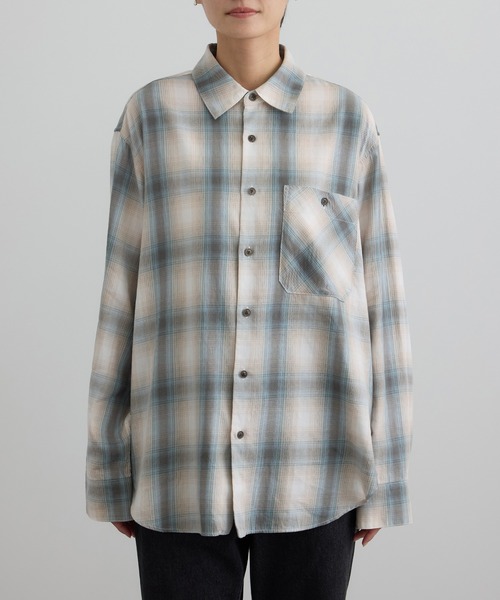 SALON adam et rope'（サロン アダム エ ロペ）の「コットンリヨセルチェックシャツ（シャツ/ブラウス・レディース・ブルー系その他4/グリーン系その他・FREE）」の16枚目の写真