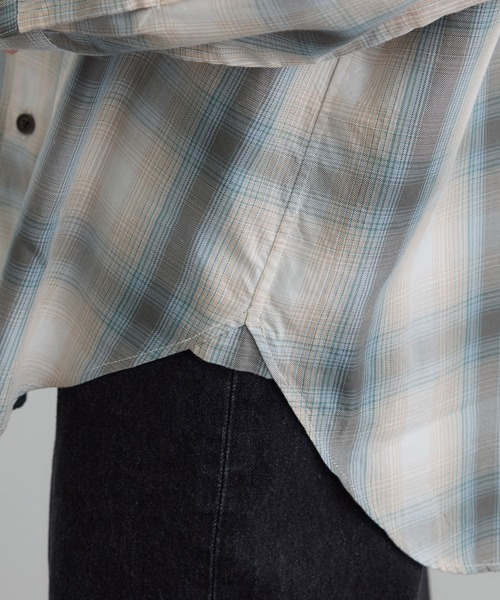 SALON adam et rope'（サロン アダム エ ロペ）の「コットンリヨセルチェックシャツ（シャツ/ブラウス・レディース・ブルー系その他4/グリーン系その他・FREE）」の21枚目の写真