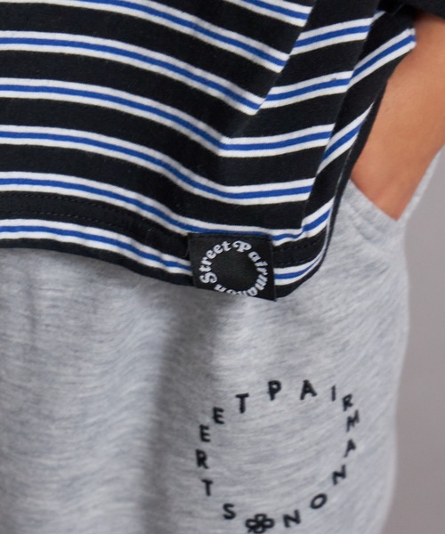 PAIRMANON STREET（ペアマノンストリート）の「【綿100%】先染め マルチボーダー ロンT【PAIRMANON STREET】（Tシャツ/カットソー・キッズ・ブラウン/レッド/ブラック/ブルー・150/130/120/110/100/90/160/140）」の17枚目の写真