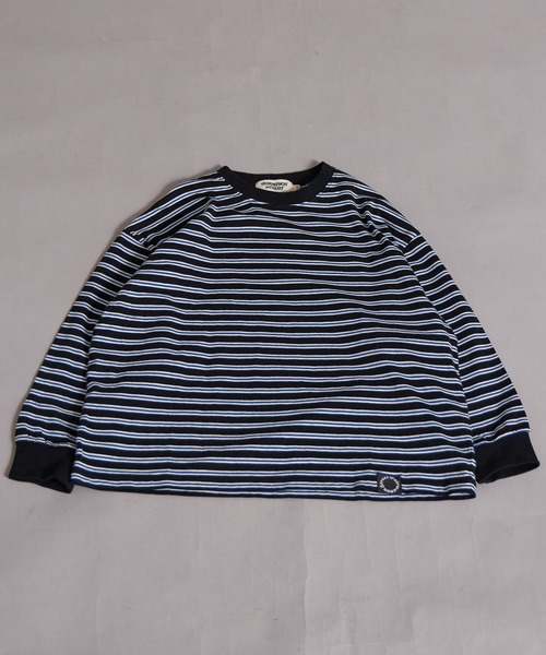 PAIRMANON STREET（ペアマノンストリート）の「【綿100%】先染め マルチボーダー ロンT【PAIRMANON STREET】（Tシャツ/カットソー・キッズ・ブラウン/レッド/ブラック/ブルー・150/130/120/110/100/90/160/140）」の20枚目の写真