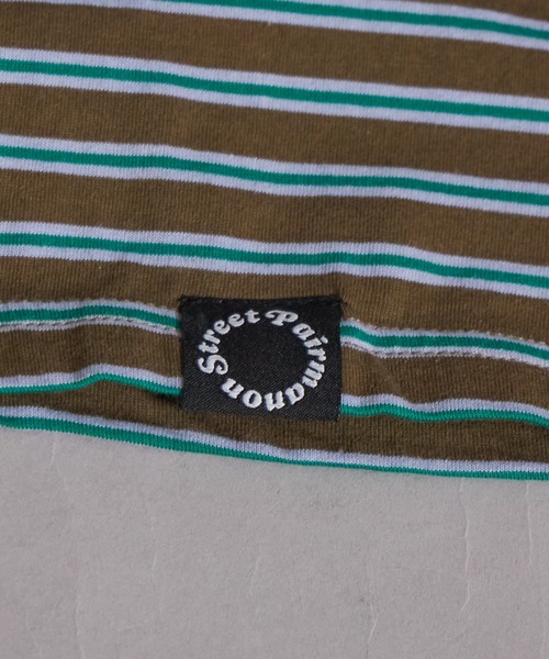 PAIRMANON STREET（ペアマノンストリート）の「【綿100%】先染め マルチボーダー ロンT【PAIRMANON STREET】（Tシャツ/カットソー・キッズ・ブラウン/レッド/ブラック/ブルー・150/130/120/110/100/90/160/140）」の18枚目の写真