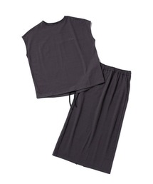 THOUSAND MILE | 【L's】GATHERED HEM T-SHIRT & SKIRT SET LUXELEAF JERSEY/ギャザーヘムTシャツ&スカートセット(セットアップ)