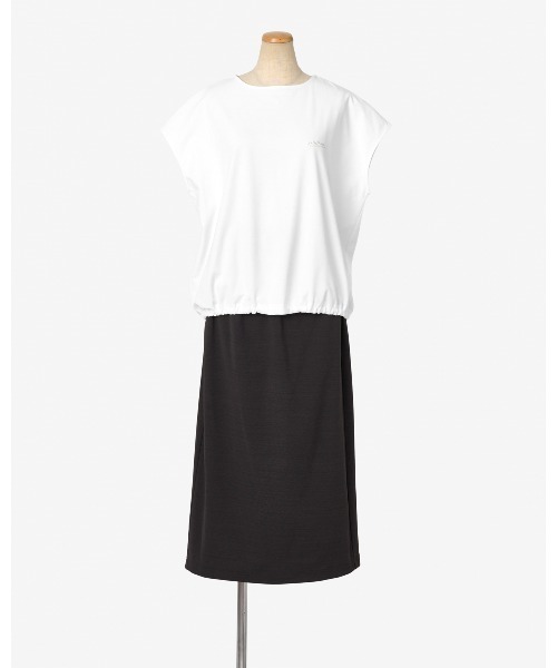 THOUSAND MILE（サウザンドマイル）の「【L's】GATHERED HEM T-SHIRT & SKIRT SET LUXELEAF JERSEY/ギャザーヘムTシャツ＆スカートセット（セットアップ・レディース・ホワイト系その他/ブラウン/スミクロ・FREE）」の21枚目の写真