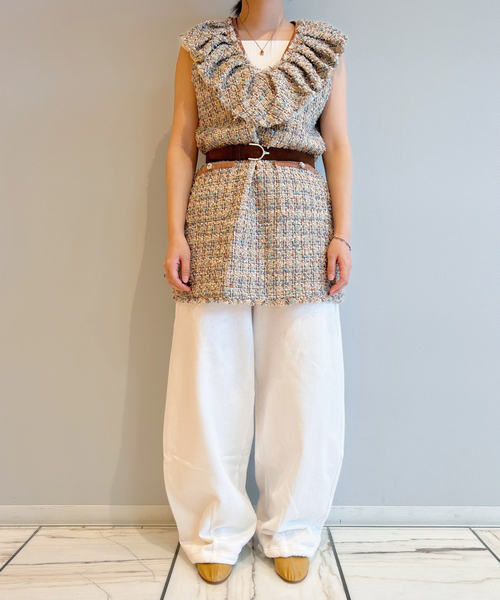 IENA LA BOUCLE（イエナラブークル）の「IENA LA BOUCLE LINTONツィードミニドレス（ワンピース・レディース・ベージュ系その他・FREE）」の3枚目の写真