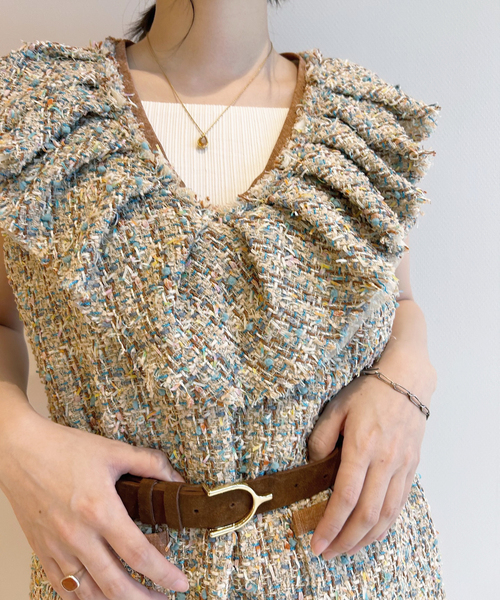 IENA LA BOUCLE（イエナラブークル）の「IENA LA BOUCLE LINTONツィードミニドレス（ワンピース・レディース・ベージュ系その他・FREE）」の5枚目の写真