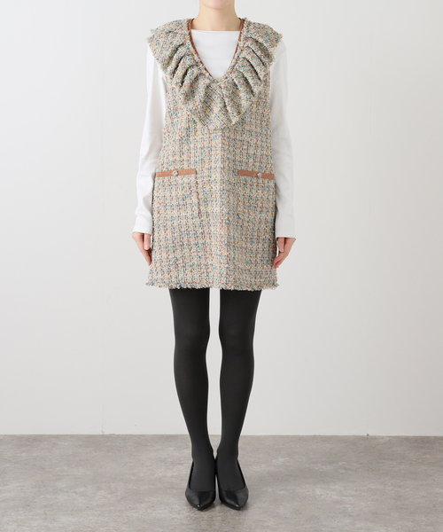 IENA LA BOUCLE（イエナラブークル）の「IENA LA BOUCLE LINTONツィードミニドレス（ワンピース・レディース・ベージュ系その他・FREE）」の6枚目の写真