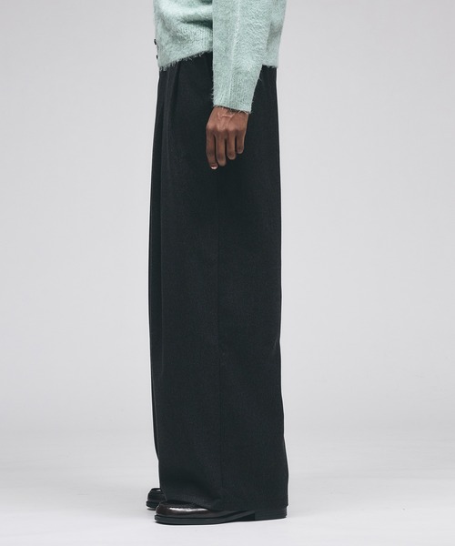 Adoon plain(アドーンプレーン)の「Wool-Like Box-Pleated Wide Slacks / ウールライクボックスタックワイドスラックス(スラックス・メンズ・チャコールグレー/ブラウン・MEDIUM/SMALL/LARGE)」の13枚目の写真
