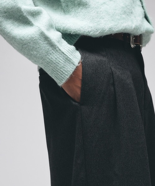 Adoon plain(アドーンプレーン)の「Wool-Like Box-Pleated Wide Slacks / ウールライクボックスタックワイドスラックス(スラックス・メンズ・チャコールグレー/ブラウン・MEDIUM/SMALL/LARGE)」の16枚目の写真