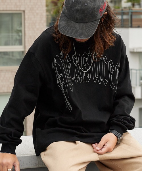 PLEASURES(プレジャー)の「PLEASURES/プレジャーズ TWITCH LONG SLEEVE SHIRT ヘビーウェイト ロングスリーブTシャツ 2026年春夏(Tシャツ/カットソー・メンズ・ブラック・L/XL/M)」の1枚目の写真