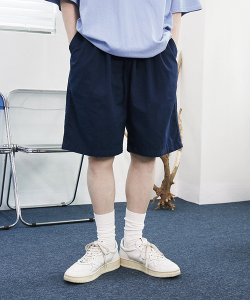 MODERMENT（モダーメント）の「ツーピンタックチノウォッシングワイドショートパンツ[ネイビー]（その他パンツ・レディース・その他・M）」の2枚目の写真