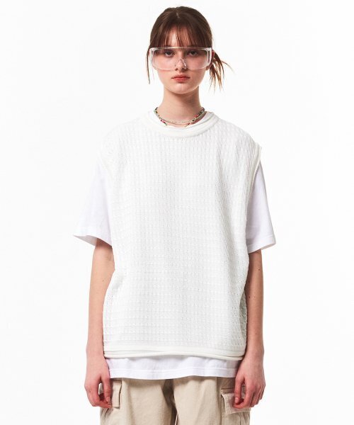 MAINBOOTH（メインブース）の「Summer Cable Knit Vest(WHITE)（ベスト・レディース・その他・2/3）」の2枚目の写真